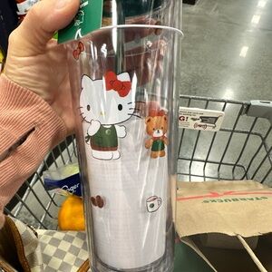 Hello Kitty Starbucks Clear Tumbler with Bear Design